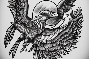 eagle flying on a mountain forest tattoo idea
