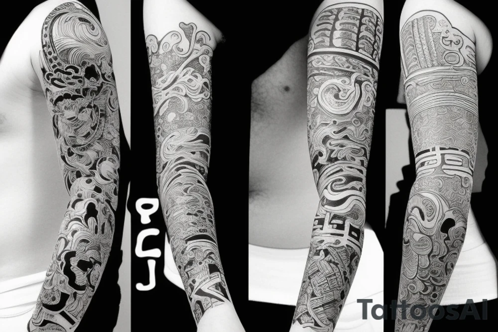 right hand in japanese style tattoo idea