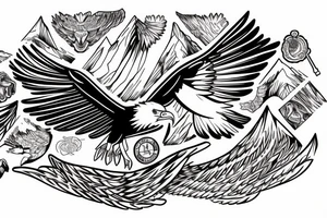 eagle flying over the mountains tattoo idea