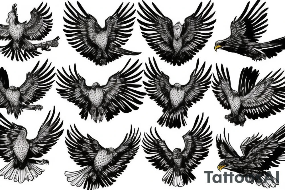 eagle flying over the mountains tattoo idea