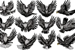 eagle flying over the mountains tattoo idea
