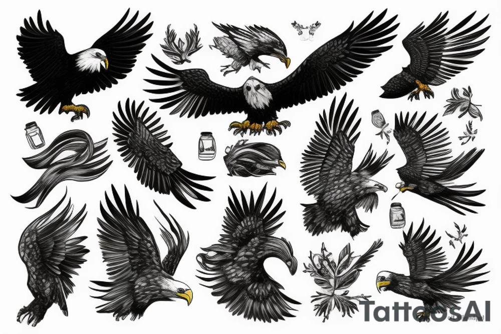 eagle in the black forest tattoo idea