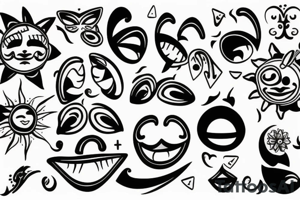 sun smiling tattoo idea