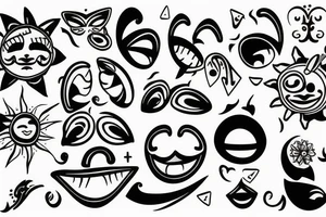 sun smiling tattoo idea