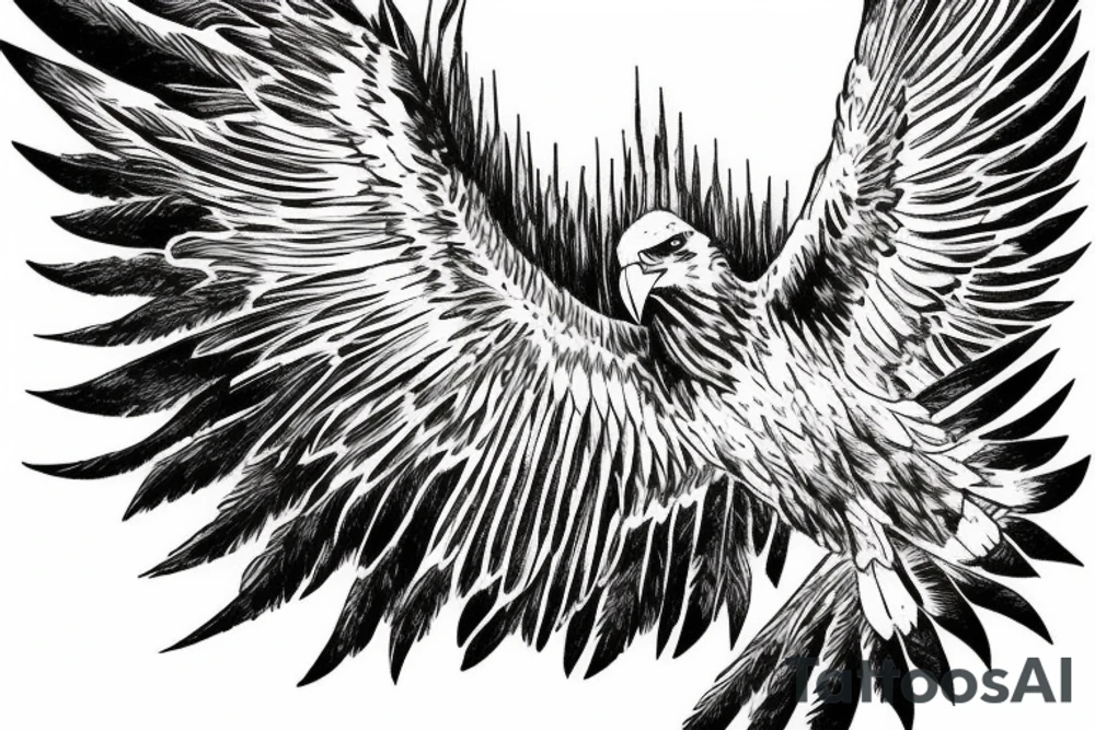 eagle in flight. Over mountains with forest tattoo idea eagle in flight. Over mountains with forest tattoo idea