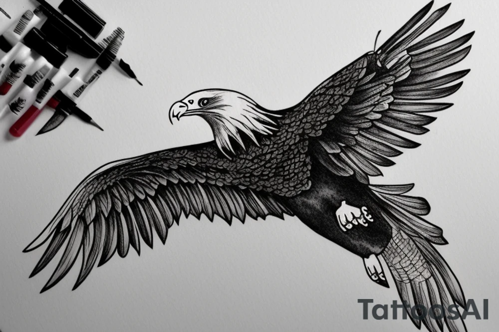 eagle in flight. Over mountains with forest tattoo idea eagle in flight. Over mountains with forest tattoo idea