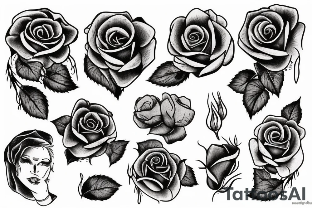 Hand with rose tattoo idea