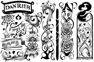 Sentence with “Lumière, darling” on the top and the date “may, 9th” on the bottom. tattoo idea