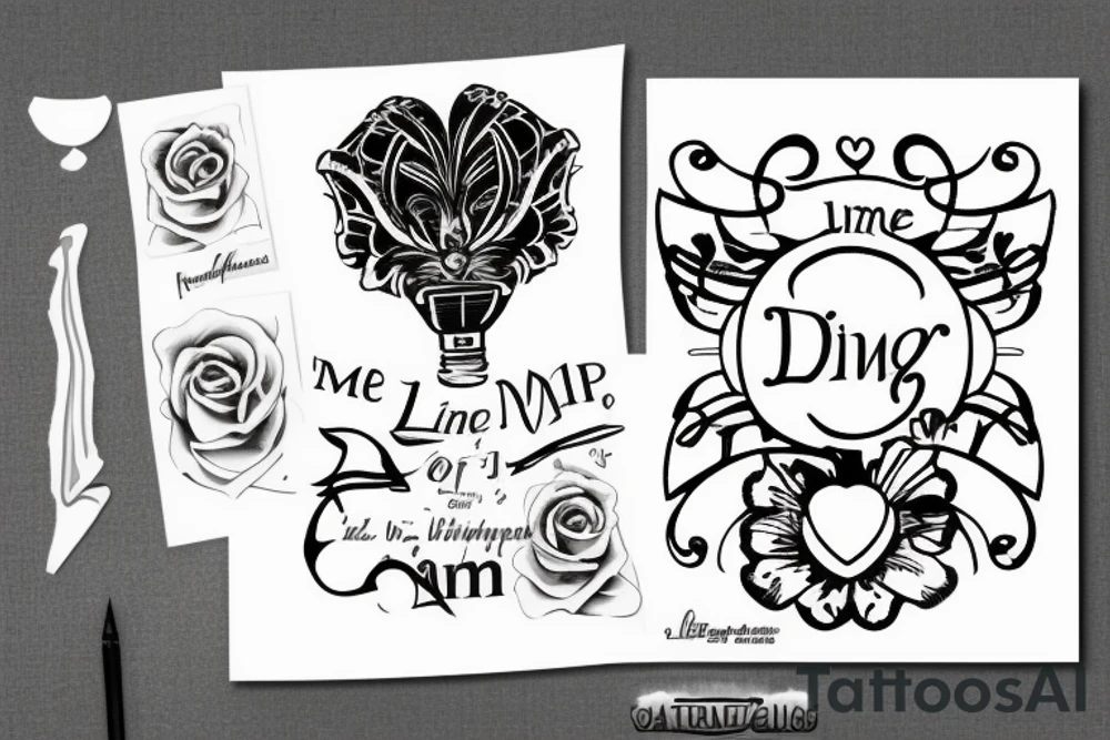 Sentence with “Lumière, darling” on the top and the date “may, 9th” on the bottom. tattoo idea