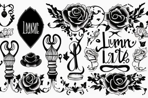 Sentence with “Lumière, darling” on the top and the date “may, 9th” on the bottom. tattoo idea