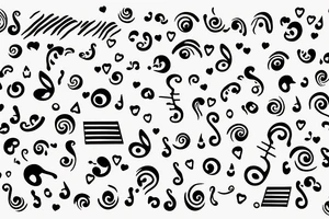 Musical notes simple with a heart tattoo idea