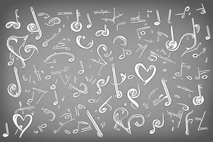 Musical notes simple with a heart tattoo idea