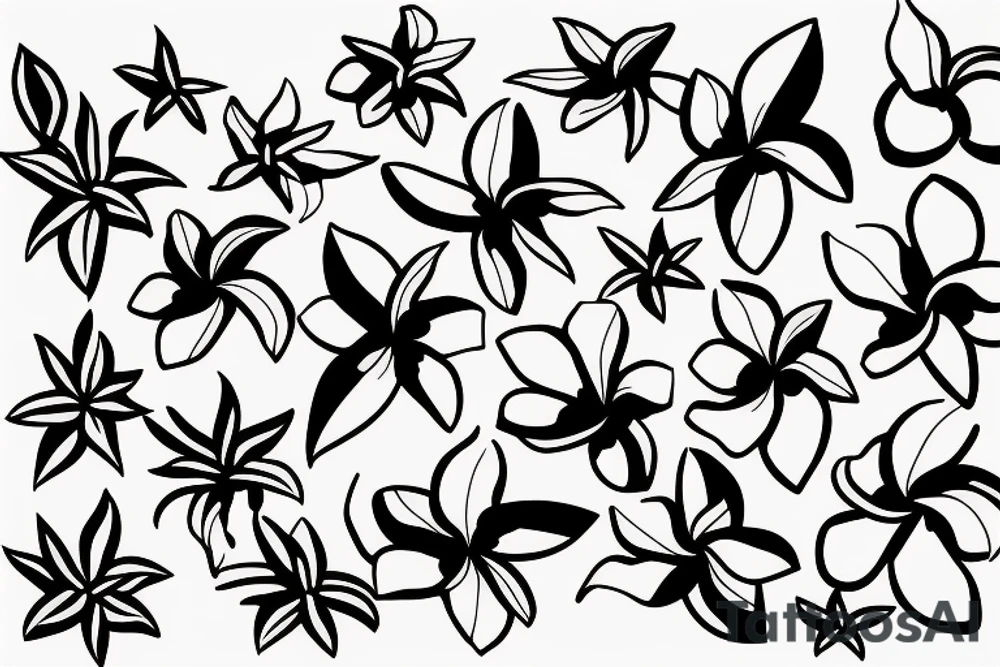 plumeria line drawing tattoo idea