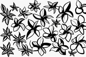 plumeria line drawing tattoo idea