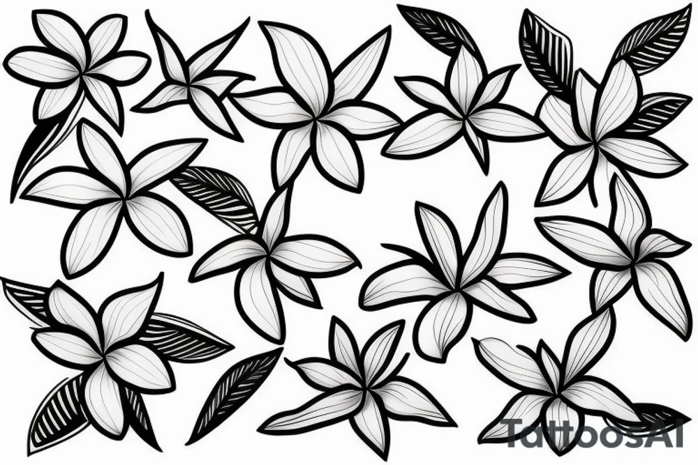 plumeria line drawing tattoo idea