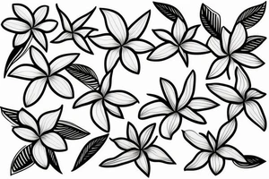 plumeria line drawing tattoo idea