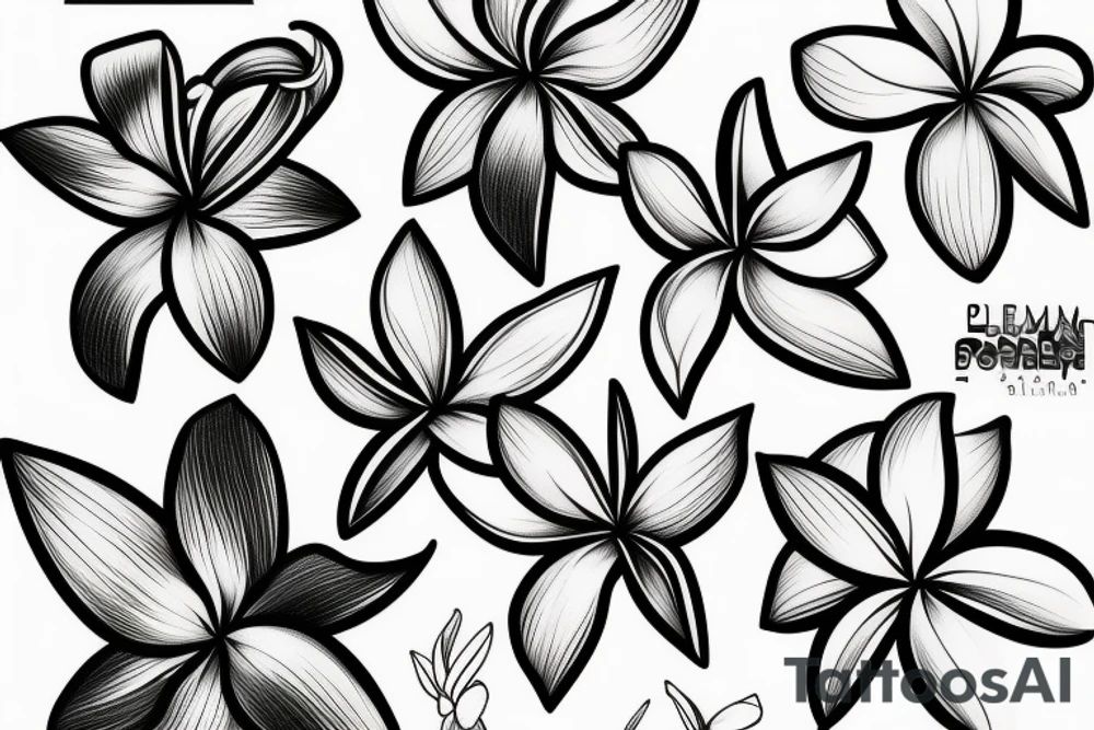 plumeria single line drawing tattoo idea
