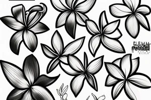 plumeria single line drawing tattoo idea