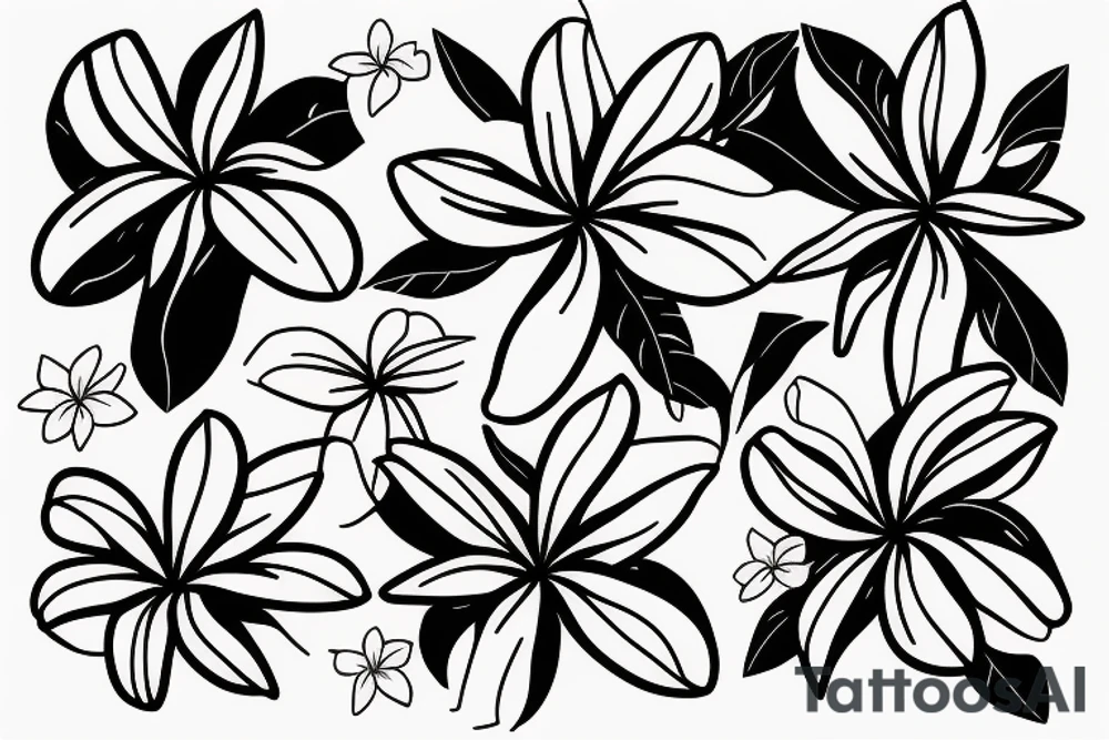 plumeria single line drawing tattoo idea
