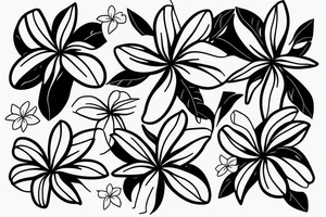 plumeria single line drawing tattoo idea