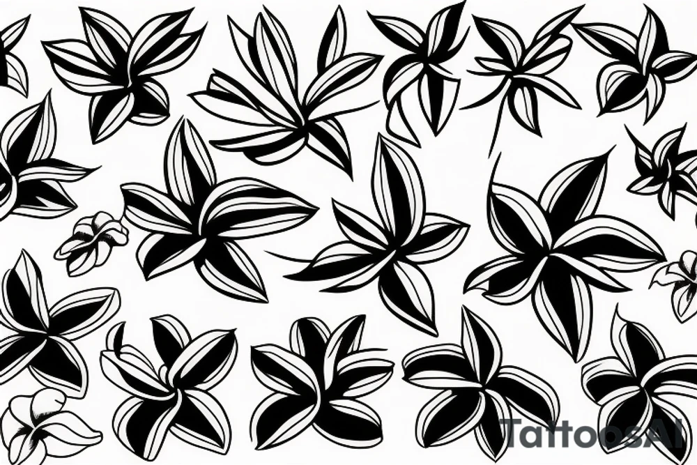 plumeria single line drawing tattoo idea