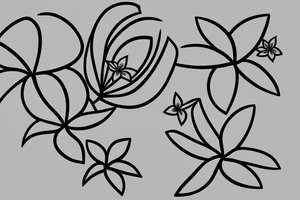 plumeria single-line drawing tattoo idea