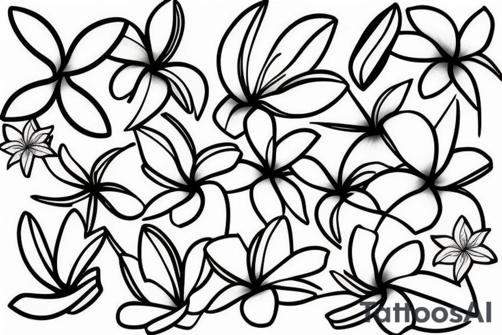 plumeria single-line drawing tattoo idea
