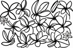 plumeria single-line drawing tattoo idea