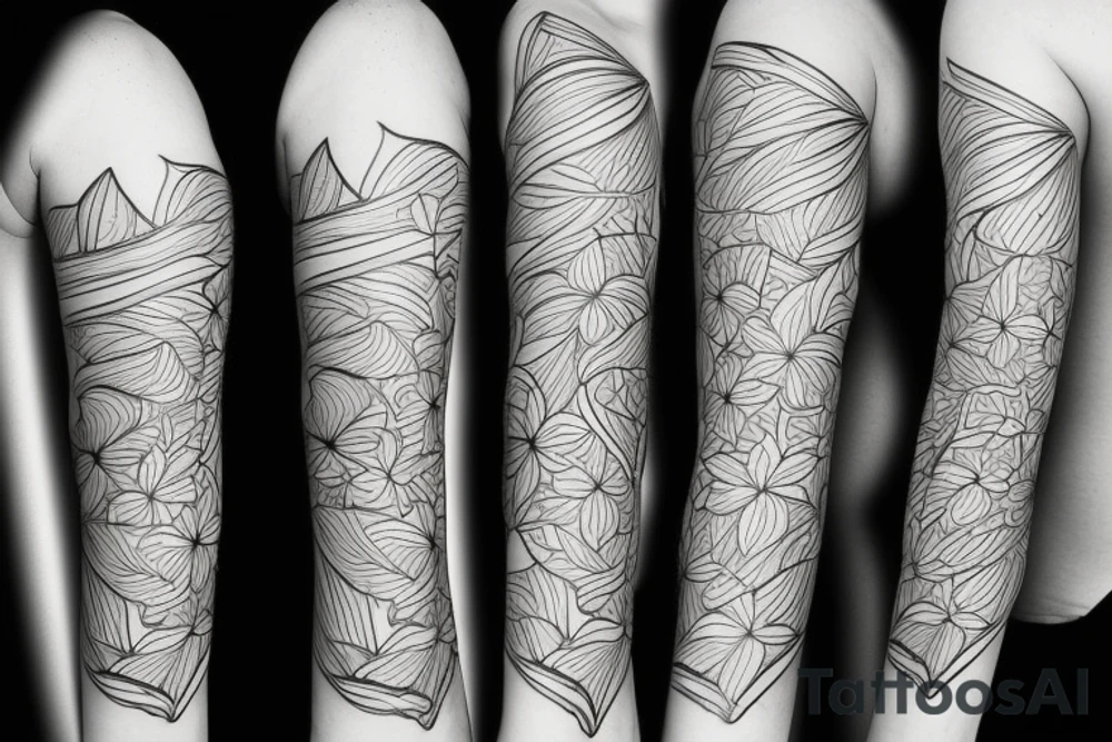 plumeria single-line drawing tattoo idea