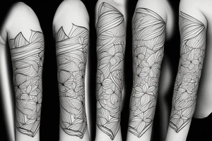 plumeria single-line drawing tattoo idea