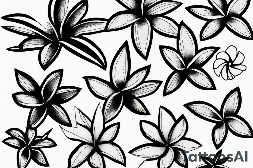 plumeria single-line drawing tattoo idea