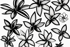 plumeria single-line drawing tattoo idea