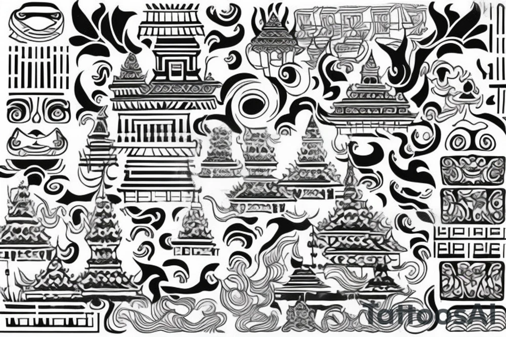 laos traditional pattern tattoo idea