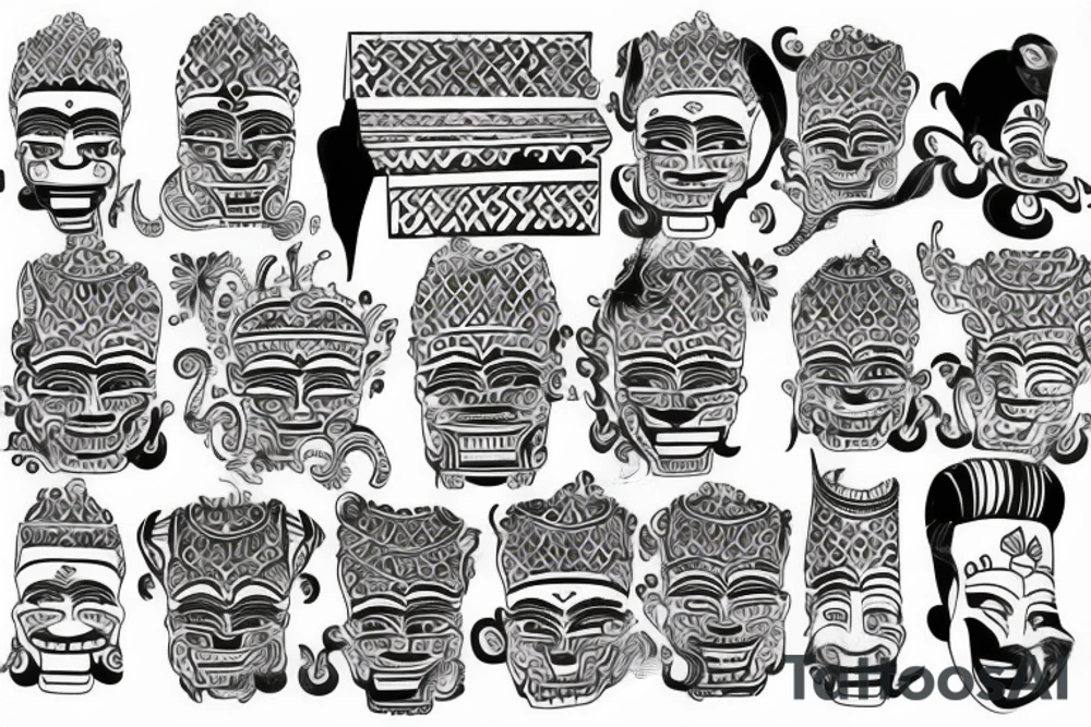 laos traditional pattern tattoo idea