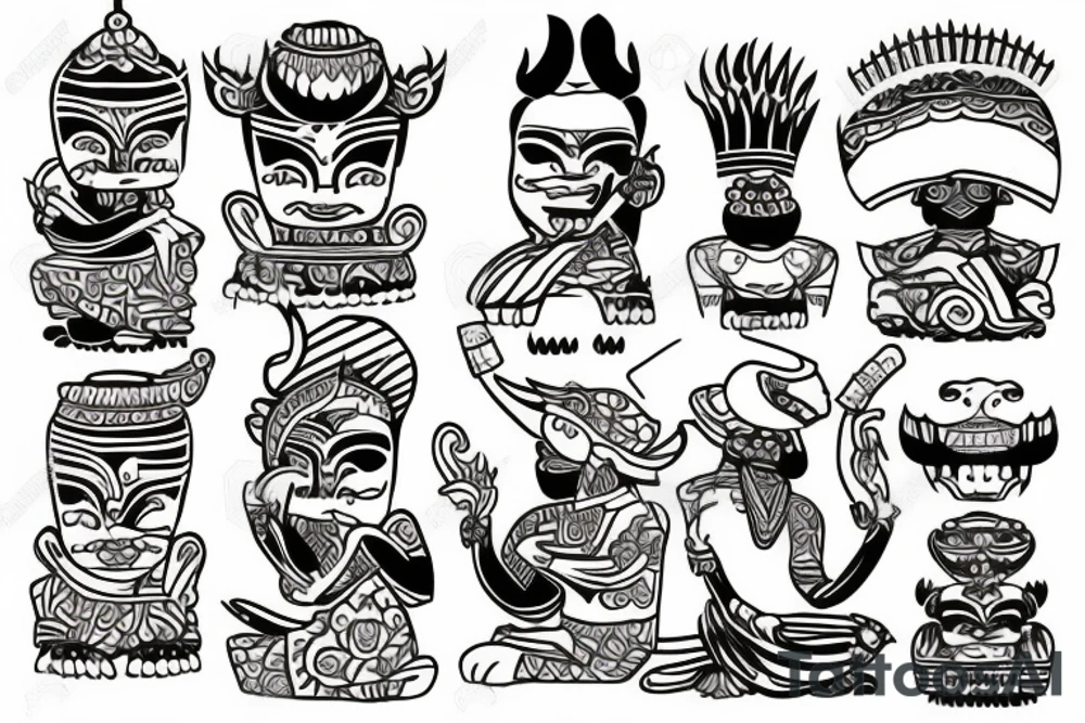laos traditional pattern tattoo idea