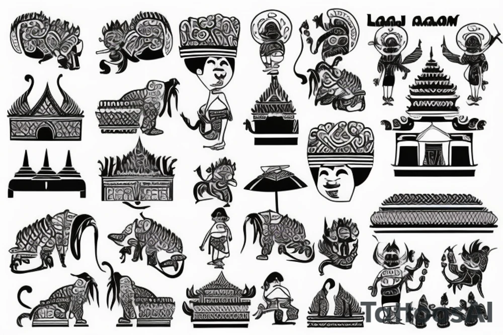 laos traditional pattern tattoo idea