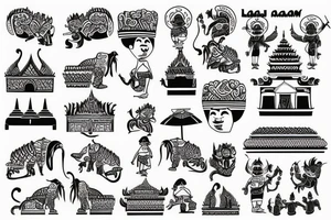 laos traditional pattern tattoo idea