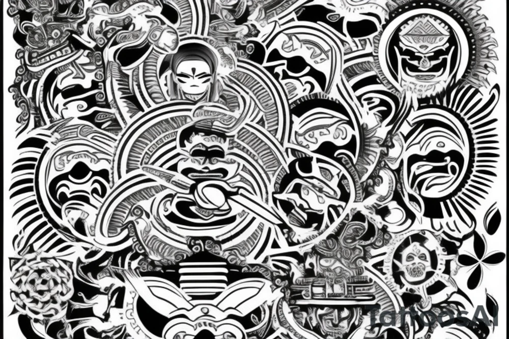 laos traditional pattern tattoo idea