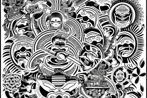laos traditional pattern tattoo idea
