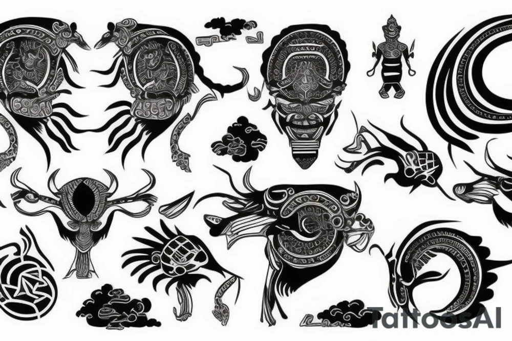 laos traditional pattern tattoo idea