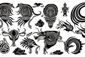 laos traditional pattern tattoo idea