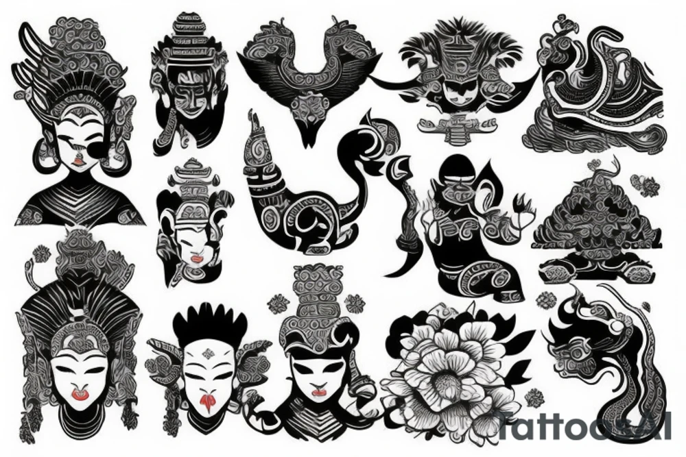 laos thai art tattoo idea