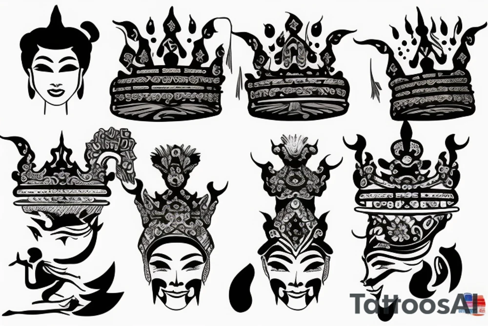 laos dancer crown tattoo idea