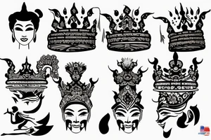 laos dancer crown tattoo idea