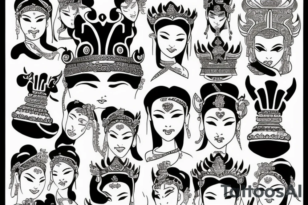 laos dancer crown tattoo idea