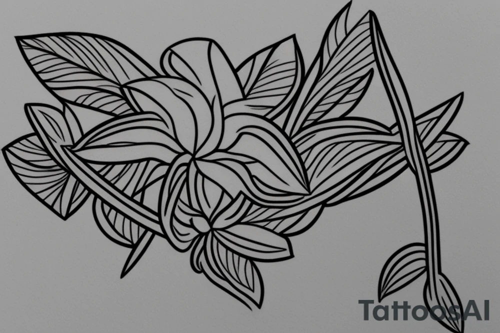 plumeria line drawing for collar bone tattoo idea