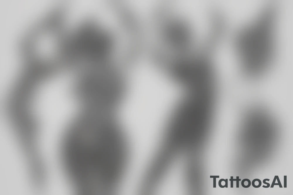 single line drawing tattoo of a dancer tattoo idea