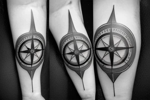 sniper continents travel compass tattoo idea