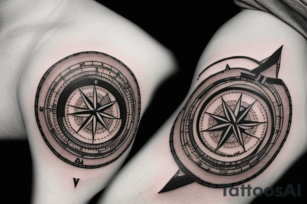 complex compass tattoo idea