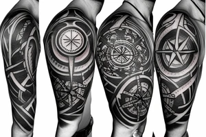 complex compass tattoo idea